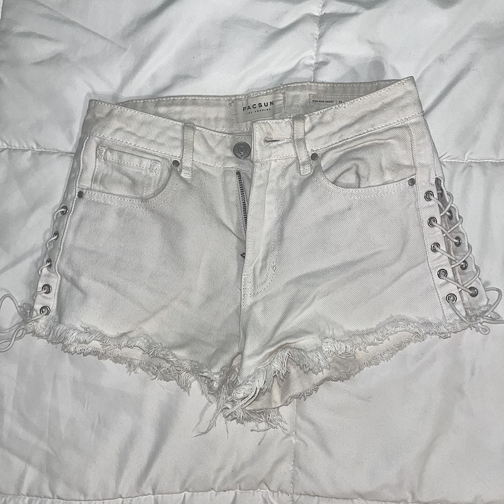 Pacsun High Rise Tie Up Jean Shorts